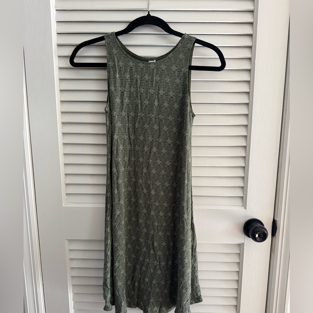 Old Navy Olive Green Sleeveless Midi Swing Dress
